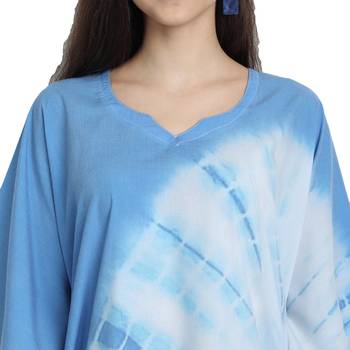 JSDC Printed Daily Wear Women Cotton Tie Die Short Kaftan 2
