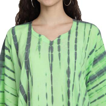 JSDC Free Size Women Short Printed Tie Dye Kaftan 2