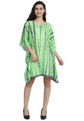 JSDC Free Size Women Short Printed Tie Dye Kaftan 4