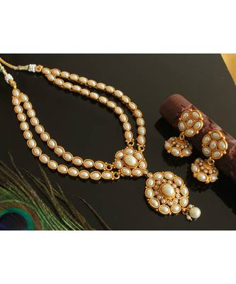 Beautiful antique Double layer Pearl Necklace set-Dj17568 1