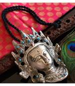 Awesome Silver T1 Durga Huge And Heavy Pendant Chain Dj14805