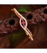 BEAUTIFUL CZ WHITE-RUBY DESIGNER BRACELET DJ23011