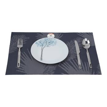NFI essentials PVC Dining Table Dinner Mats Set of 6 Pcs Dinner Placemats Multipurpose Dinner & Kitchen Coaster (Blue) 2