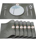NFI essentials PVC Dining Table Dinner Mats Set of 6 Pcs Dinner Placemats Multipurpose Dinner & Kitchen Coaster (Green)