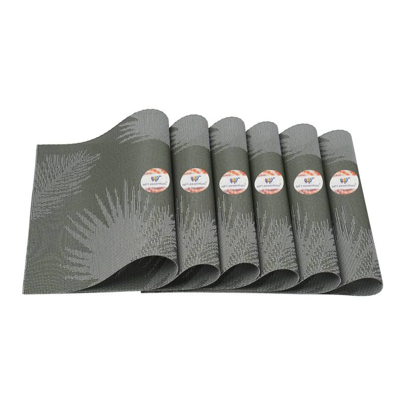 NFI essentials PVC Dining Table Dinner Mats Set of 6 Pcs Dinner Placemats Multipurpose Dinner & Kitchen Coaster (Green)