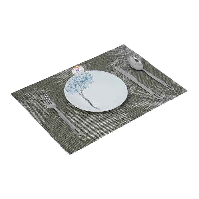 NFI essentials PVC Dining Table Dinner Mats Set of 6 Pcs Dinner Placemats Multipurpose Dinner & Kitchen Coaster (Green)