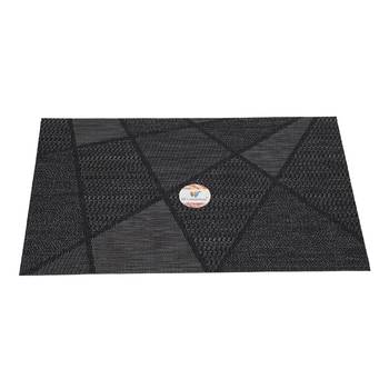 NFI essentials PVC Dining Table Dinner Mats Set of 6 Pcs Dinner Placemats Multipurpose Dinner & Kitchen Coaster (Black) 5
