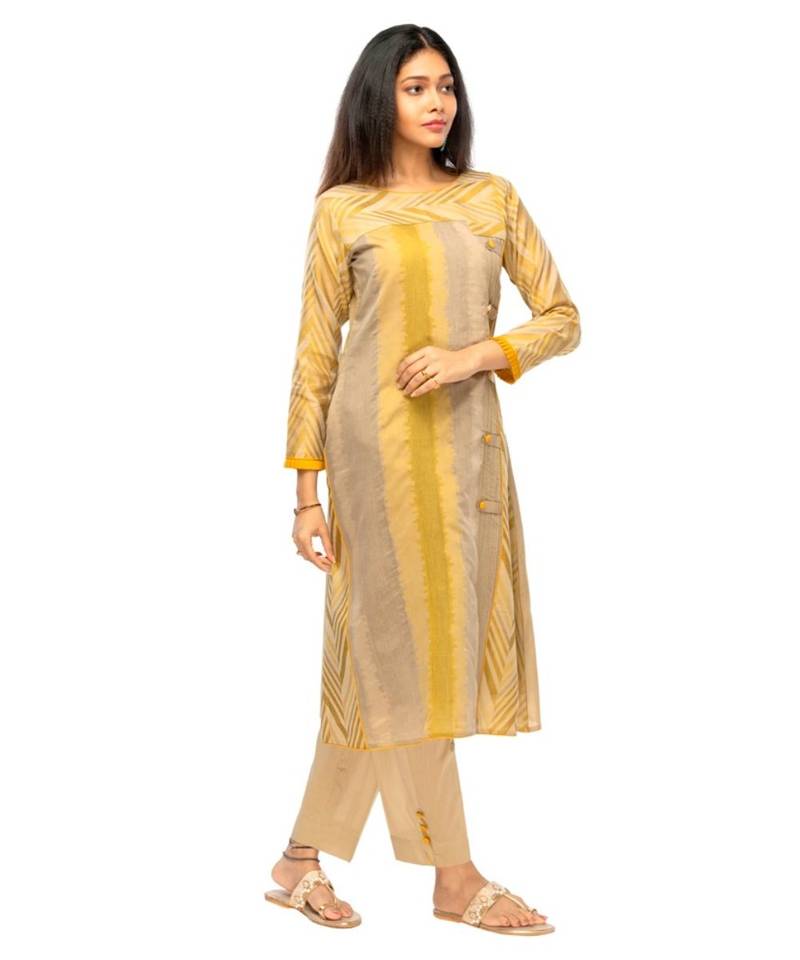 Golden Chanderi kurti