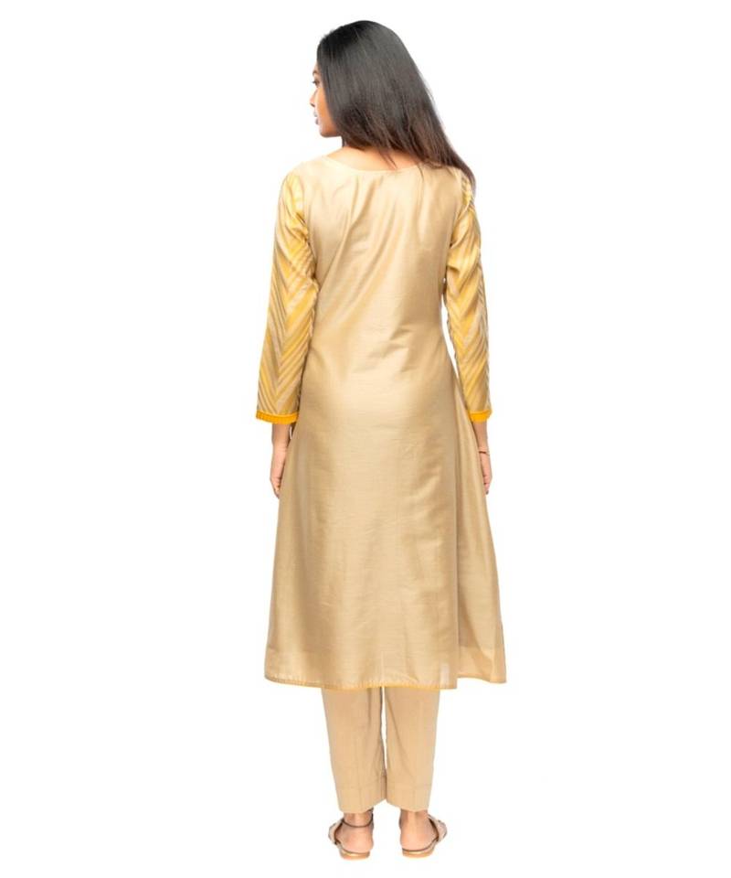 Golden Chanderi kurti