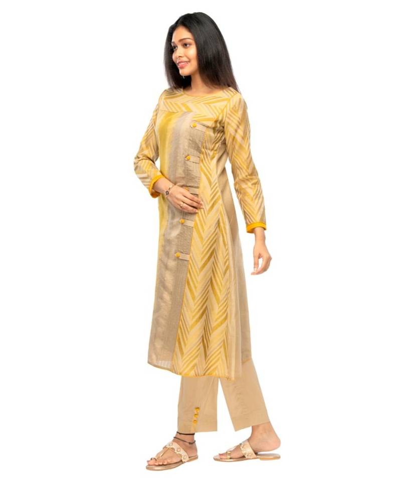 Golden Chanderi kurti