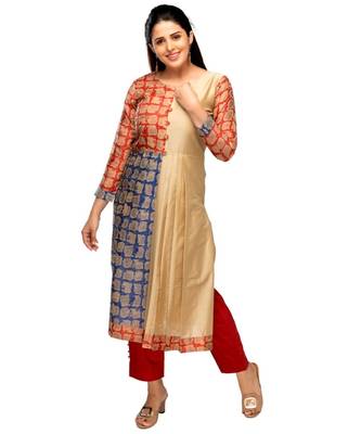 Multicolor Chanderi kurti 1
