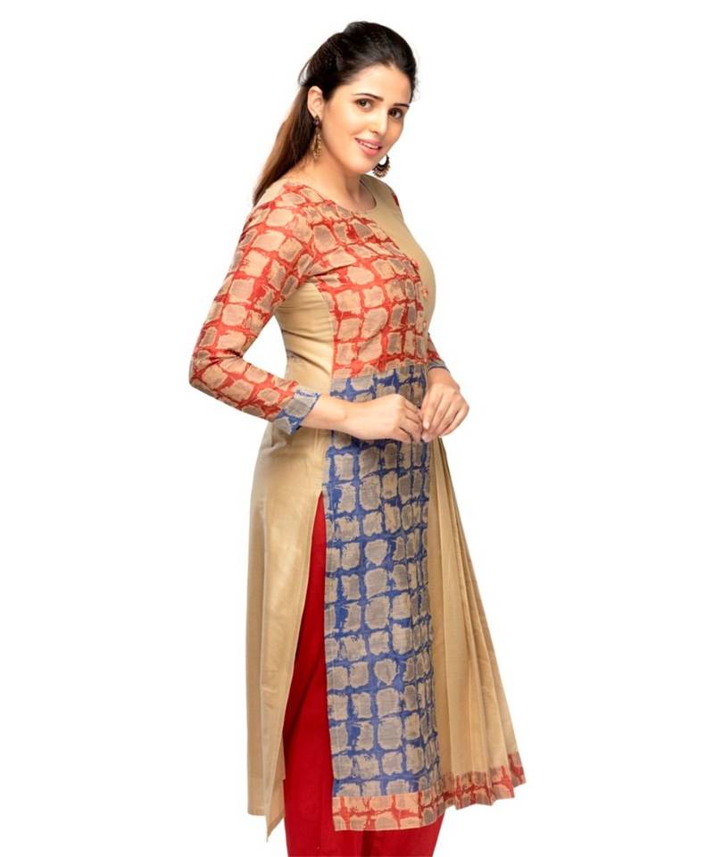 Multicolor Chanderi kurti