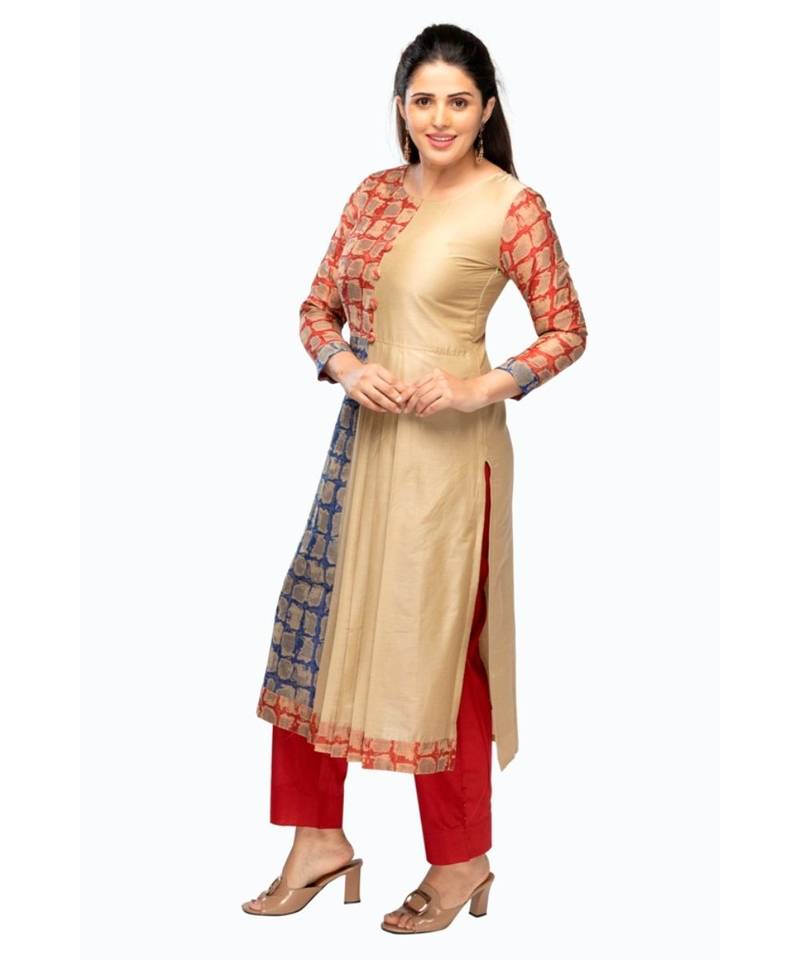 Multicolor Chanderi kurti