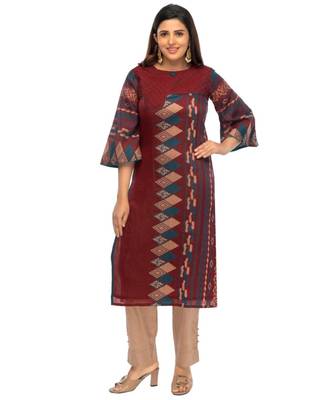 Maroon Chanderi kurti 1