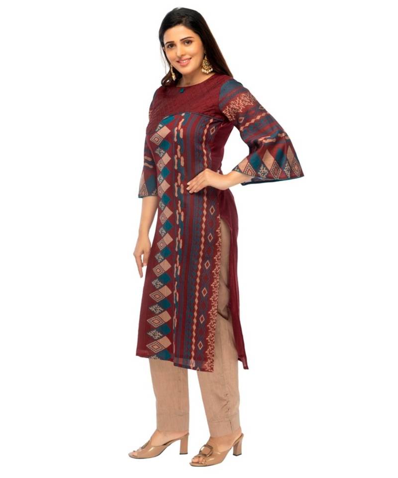 Maroon Chanderi kurti