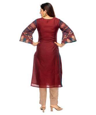 Maroon Chanderi kurti 4