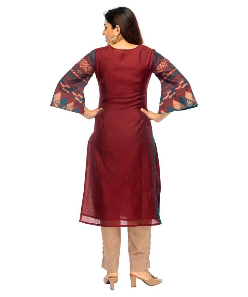 Maroon Chanderi kurti