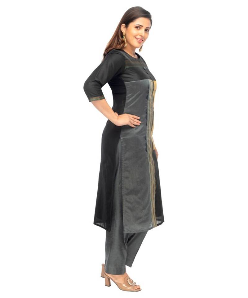 Black Chanderi kurti