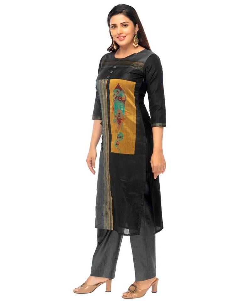 Black Chanderi kurti