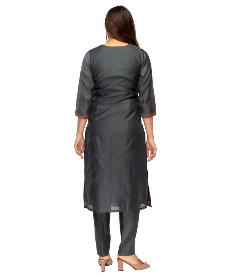 Gray Chanderi kurti