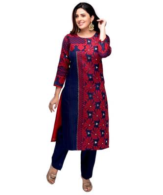 Red Chanderi kurti 1
