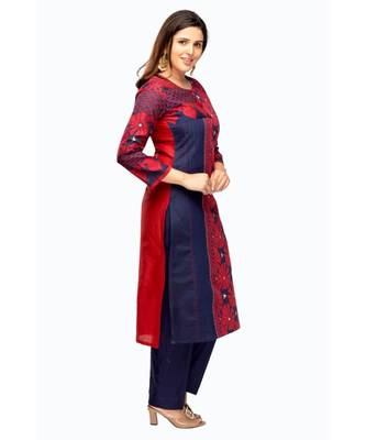 Red Chanderi kurti 2