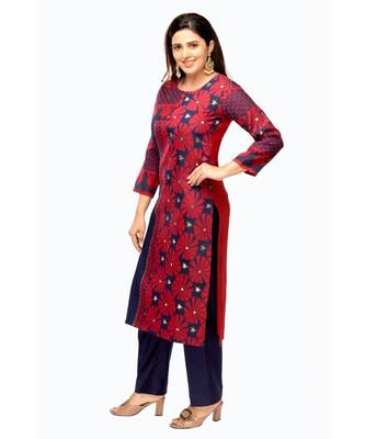 Red Chanderi kurti 3
