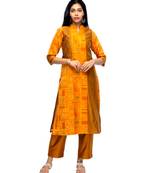 mustard Chanderi kurti