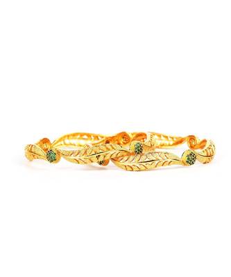 Gold Plated Stone Studded  Set of Two Bangles 3