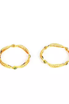 Gold Plated Stone Studded  Set of Two Bangles