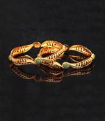 Gold Plated Stone Studded  Set of Two Bangles