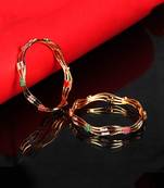 Gold Plated Studded Set of Two Bangles