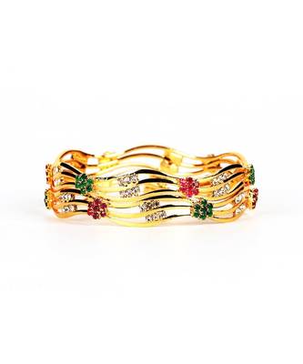 Gold Plated Studded Set of Two Bangles 2