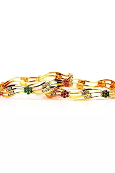 Gold Plated Studded Set of Two Bangles