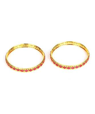 Gold Plated Stone Studded Set of Two Bangles 3