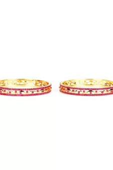 Purple Gold Plated Set of Two Bangles