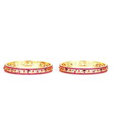 Purple Gold Plated Set of Two Bangles
