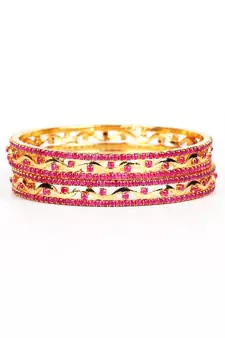 Purple Gold Plated Set of Two Bangles