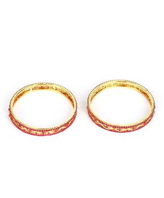 Purple Gold Plated Set of Two Bangles 5
