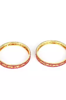 Purple Gold Plated Set of Two Bangles
