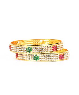 Gold Plated Stone Studded Set of Four Bangles 5