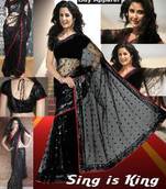 Katrina Kaif Bollywood Replica Black Stunning Saree With Blouse