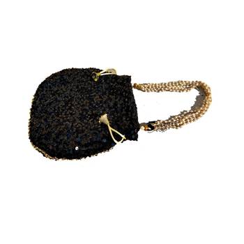 Shoptory India Sequined Handcrafted Wristlets Potli Bag For Party, Wedding, Return gifts - Black 5