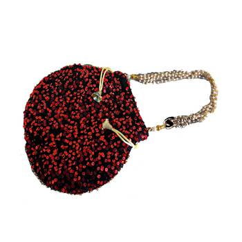 Shoptory India Sequined Handcrafted Wristlets Potli Bag For Party, Wedding, Return gifts - Red 5