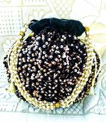 Shoptory India Sequined Handcrafted Wristlets Potli Bag For Party, Wedding, Return gifts - Peach