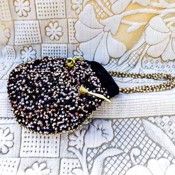 Shoptory India Sequined Handcrafted Wristlets Potli Bag For Party, Wedding, Return gifts - Peach 4