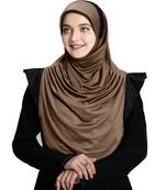 Mehar Hijab's Modest Women's Designed Stylish Polycotton Feel Good Fabric  Naaz Hijab Dark wheat-Black Glit