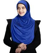 Mehar Hijab's Modest Women's Designed Stylish Polycotton Feel Good Fabric  Naaz Hijab Royal Blue-Black Glit