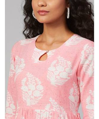 Pink & White  Printed Maxi Dress 2