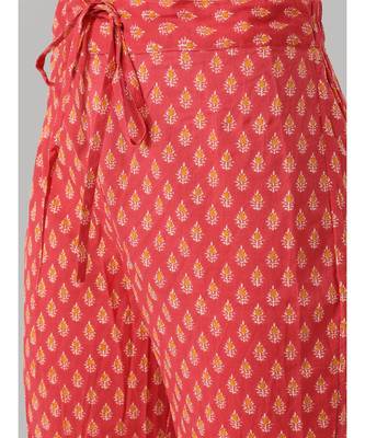 Pink & Yellow Printed Kurta  with Flacket on front 5